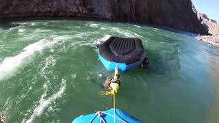 Grapevine Rapid Flip and Recovery Grand Canyon Rafting [upl. by Aicnom957]