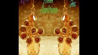 Aretes de Cristal Alambrismo DIY [upl. by Durward660]