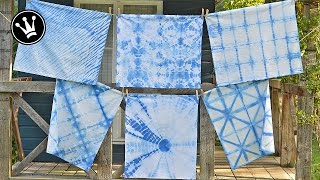 DIY Shibori Färbetechnik  Batiken  Stoff färben  Geschirrtücher batiken  HowTo [upl. by Kinsman]