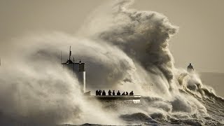 Spectacular Footage Mega Storm Hercules 50ft Waves Batter Coast Porthleven Cornwall [upl. by Crofton868]