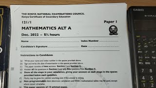 MATRICES KCSE 2022 QUESTION MATHS PAPER 1 [upl. by Amihc]