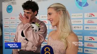 🇨🇦Canadas Piper GillesPaul Poirier mixed zone interview after GP Figure Final Ice Dance free dance [upl. by Trilly]