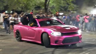 HELLCATS DESTROY THE LOT Tracktion Car Meet Chaos [upl. by Maillil]