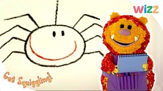 Get Squiggling  How to Draw a Spider  How to Draw  Wizz  Cartoons for Kids [upl. by Eclud]