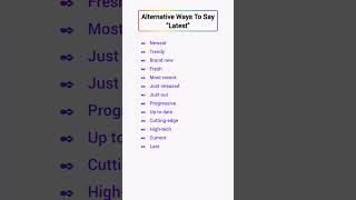 Alternative Ways To Say quotLatestquot  Synonyms EnglishEmporium3 shorts viral effortlessenglish [upl. by Adihsaar514]