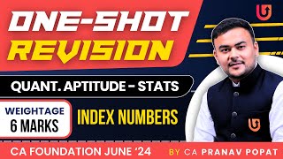 Index Numbers  One Shot QA Statistics  CA Foundation June 2024  CA Pranav Popat [upl. by Annahtur442]