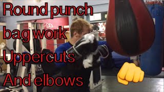 Pear Shaped Punch Bag Work Uppercuts and Elbows [upl. by Pirri]