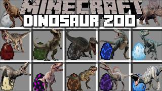 Minecraft TAME AND BREED DINOSAUR ZOO MOD  SPAWN DINOSAURS IN STRUCTURES  Minecraft Mods [upl. by Edwin]