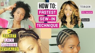 HOW TO DO Full Sewin WEAVE in 10 Minutes  Easy Lace Closure Beginner Friendly [upl. by Sutniuq]