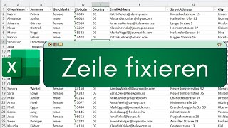 Excel Zeile fixieren  SchrittfürSchrittAnleitung [upl. by Aram]