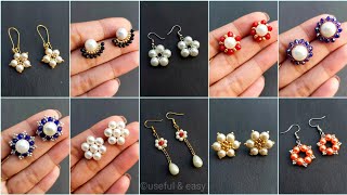 10 Easy amp Popular Beaded Earrings Tutorial For BeginnersMaking Earrings Useful amp Easy [upl. by Alyson]