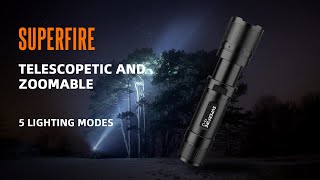 F3L2 Zoomable Led Flashlight Aluminum Telescope Torch  SUPERFIRE [upl. by Jeremie]