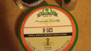 sterling soap company D503 Shave soap Review [upl. by Emmit154]