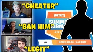 NINJA TFUE SYPHER And LUPO Reacts To Idrop Bodies Cheating in Fortnite Summer Skirmish Tournament [upl. by Bello570]