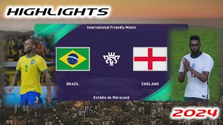 Eventful Without Goals │ Brazil vs England │ Friendly │ 2024 │ Master League Coach Mode │ PES 2021 [upl. by Neveda]