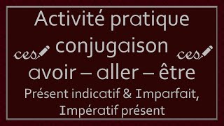 Activité pratique  Conjugaison des verbe AllerAvoirÊtre  Niveau 2 [upl. by Ama]