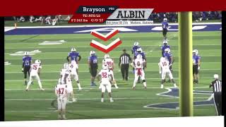 Brayson Albins long snaps in playoff game vs 1 Auburn HS Alabama 7A football 2024 playoffs [upl. by Fabri377]