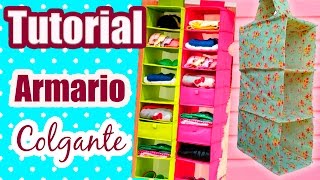 TUTORIAL ARMARIO COLGANTE  ORGANIZADOR  CLOSET  ESTANTE  DIY PENDANT ORGANIZER  Room Decor [upl. by Ellenehs]