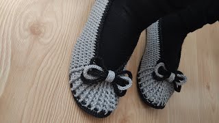 Babet Patik Yapımı 🖤crochet knitted booties making 38 No crochet tigisi diy handmade örgü [upl. by Sand]