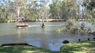 Bonanza glen l wooden boat first day out video 308 v8 holden Bonanza wooden boat [upl. by Norre205]