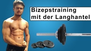 Bizepstraining mit der Langhantel  effektives Fitnesstraining [upl. by Aymahs453]