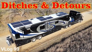 HDT BIG Rig Travel Days Quartzsite 50 MPH Winds Ditches amp Detours Fulltiming duo  RV Lifestyle [upl. by Venu]