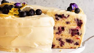 Blueberry Cake with Lemon Cream Cheese Frosting [upl. by Irrem]