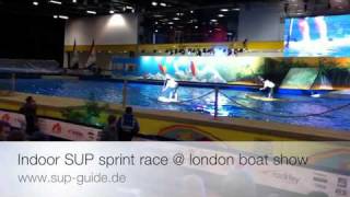 Indoor SUP stand up paddle sprint race  london boat show wwwsupguidecom [upl. by Livvie]