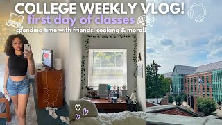 COLLEGE WEEKLY VLOG  First Week Of Classes Vlog spending time w friends cooking for amp more [upl. by Ehrlich]