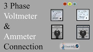 3 Phase Voltmeter amp Ammeter Connection 3 Phase Meter wiring Circuit info [upl. by Yumuk]