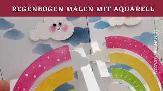 Regenbogen mit Aquarellfarben kolorieren analog Stampin up Farben [upl. by Friday]