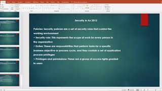 MS Dynamics AX 2012 Development Training Video  High Level Overview Security Policy In Ax 2012 [upl. by Galatea]