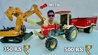 Rc Swaraj 855 Tractor Vs Rc Hobby Grade JCB  Weight lifting Test [upl. by Christalle]