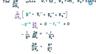 MAT273  Calc3  143d Partial Derivative Application Problem Resistance [upl. by Melonie]