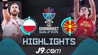 Poland 🇵🇱 vs North Macedonia 🇲🇰  J9 Highlights  FIBA EuroBasket 2025 Qualifiers [upl. by Wills]