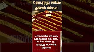 Gold price falls again  Today Gold Rate  Silver Rate  Chennai  Sunnews [upl. by Hbaruas]