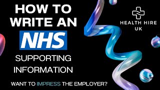 📝How To Write An NHS Supporting Information │✅ Impress Your Employer [upl. by Clancy]