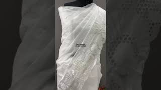 Organdy cutwork saree available for order 8072937829 whitesaree saree [upl. by Becka]