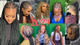 NEW AND LATEST GHANA WEAVING HAIRSTYLES  CORNROW HAIRSTYLES  KNOTLESS BOX BRAIDS HAIRSTYLES viral [upl. by Egreog]