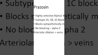 Pharmacology of Prazosin shorts ilovepharmacology [upl. by Marchal]