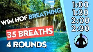 WIM HOF Guided Breathing  Intermediate New Variation  4 Rounds  35 Breaths [upl. by Rahal55]