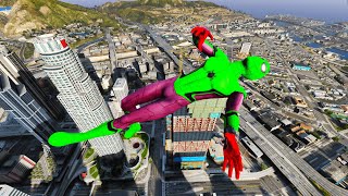 GTA 5 Epic Ragdolls Spiderman Building Fails With GTA PLUMBER LIVE Funny Moments [upl. by Etnauq]