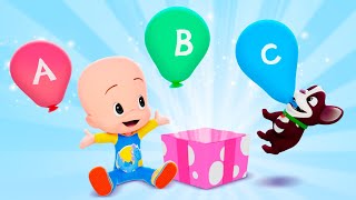 ABC Song with Balloons  Colorful caterpillar  Cleo amp Cuquin  Kids [upl. by Drogin]