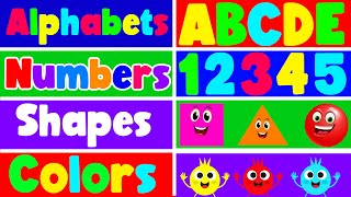 Preschool Learning Videos for 3 Year Olds  Best Learn ABC 123 Colors amp Shapes  3 Years Learning [upl. by Anha]