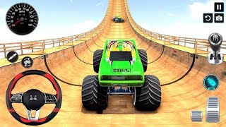 Monster Truck Stunt Driving 3D Game  Impossible Car stunt Game – Android Gameplay [upl. by Sirah]