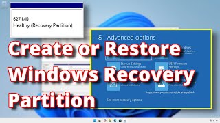 Windows Recovery Partition Create or Restore [upl. by Shewmaker]