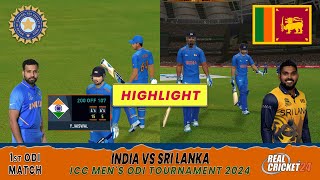 India vs Sri Lanka ICC Mens ODI Tournament 2024  1st ODI Match  Real Cricket™ 24 [upl. by Amice]