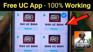 Free UC App 100 Working  How To Get Free UC in Bgmi  Bgmi Free UC  Bgmi Free UC Redeem Code [upl. by Kruger]