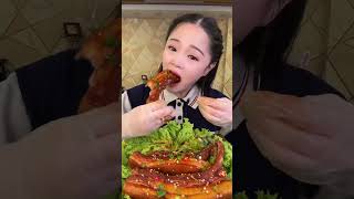 🔥ASMR MUKBANG Enjoying Crispy Pork Belly with 매콤한 Flavours amp Satisfying Sounds 🎧🥓 asmrfeast short [upl. by Ilyse]