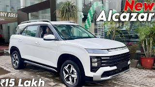 New 2024 Hyundai Alcazar Base Model Walkaround  Detailed Review [upl. by Ttennaj]